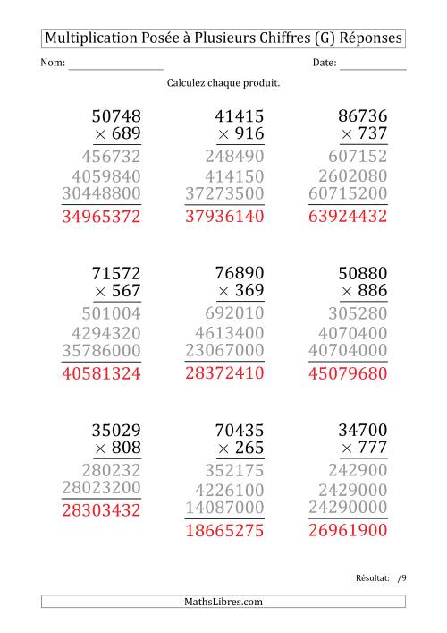 Multiplication d'un Nombre à 5 Chiffres par un Nombre à 3 Chiffres (Gros Caractère) (G) page 2