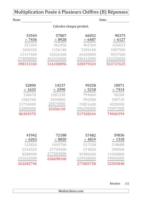 Multiplication d'un Nombre à 5 Chiffres par un Nombre à 4 Chiffres (B) page 2