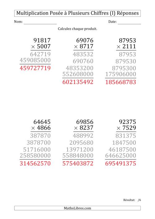 Multiplication d'un Nombre à 5 Chiffres par un Nombre à 4 Chiffres (Gros Caractère) (I) page 2