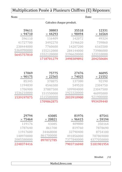 Multiplication d'un Nombre à 5 Chiffres par un Nombre à 5 Chiffres (E) page 2