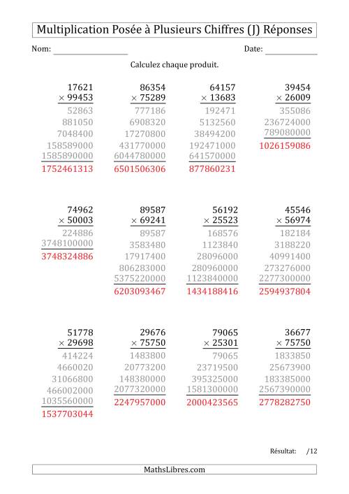 Multiplication d'un Nombre à 5 Chiffres par un Nombre à 5 Chiffres (J) page 2
