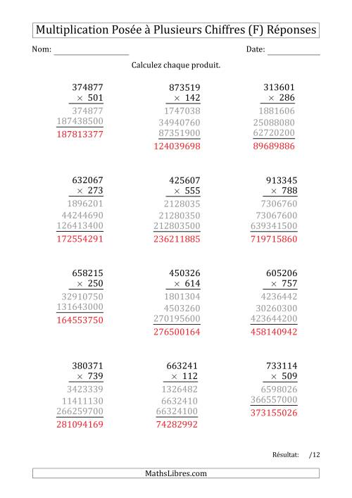 Multiplication d'un Nombre à 6 Chiffres par un Nombre à 3 Chiffres (F) page 2
