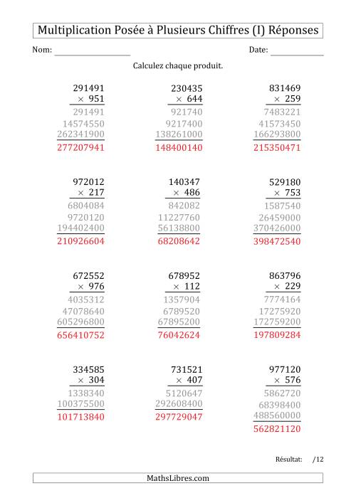 Multiplication d'un Nombre à 6 Chiffres par un Nombre à 3 Chiffres (I) page 2