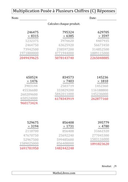 Multiplication d'un Nombre à 6 Chiffres par un Nombre à 4 Chiffres (C) page 2