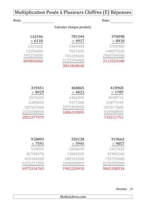 Multiplication d'un Nombre à 6 Chiffres par un Nombre à 4 Chiffres (E) page 2