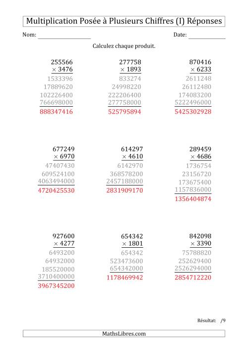 Multiplication d'un Nombre à 6 Chiffres par un Nombre à 4 Chiffres (I) page 2