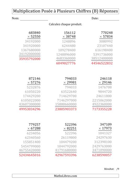 Multiplication d'un Nombre à 6 Chiffres par un Nombre à 5 Chiffres (B) page 2