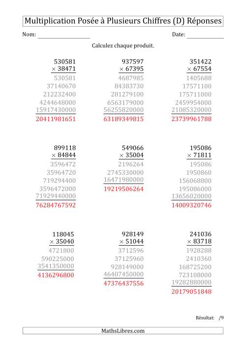 Multiplication d'un Nombre à 6 Chiffres par un Nombre à 5 Chiffres (D) page 2