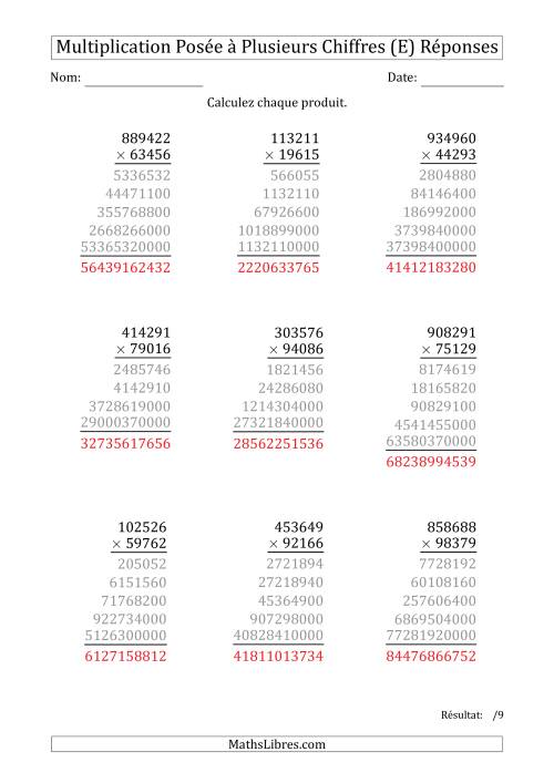 Multiplication d'un Nombre à 6 Chiffres par un Nombre à 5 Chiffres (E) page 2