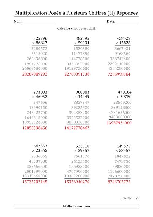 Multiplication d'un Nombre à 6 Chiffres par un Nombre à 5 Chiffres (H) page 2