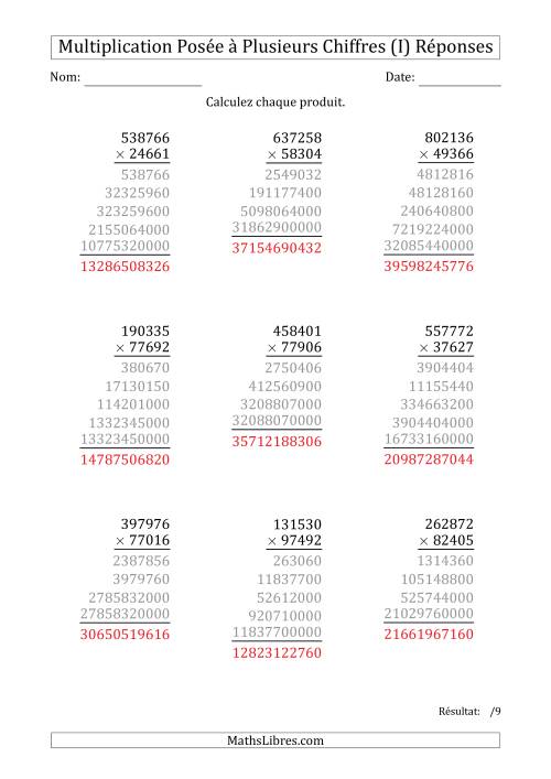 Multiplication d'un Nombre à 6 Chiffres par un Nombre à 5 Chiffres (I) page 2