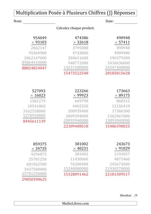 Multiplication d'un Nombre à 6 Chiffres par un Nombre à 5 Chiffres (J) page 2
