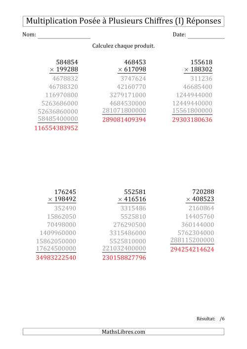 Multiplication d'un Nombre à 6 Chiffres par un Nombre à 6 Chiffres (I) page 2