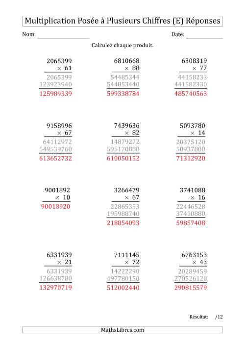 Multiplication d'un Nombre à 7 Chiffres par un Nombre à 2 Chiffres (E) page 2