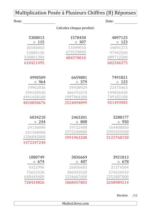 Multiplication d'un Nombre à 7 Chiffres par un Nombre à 3 Chiffres (B) page 2