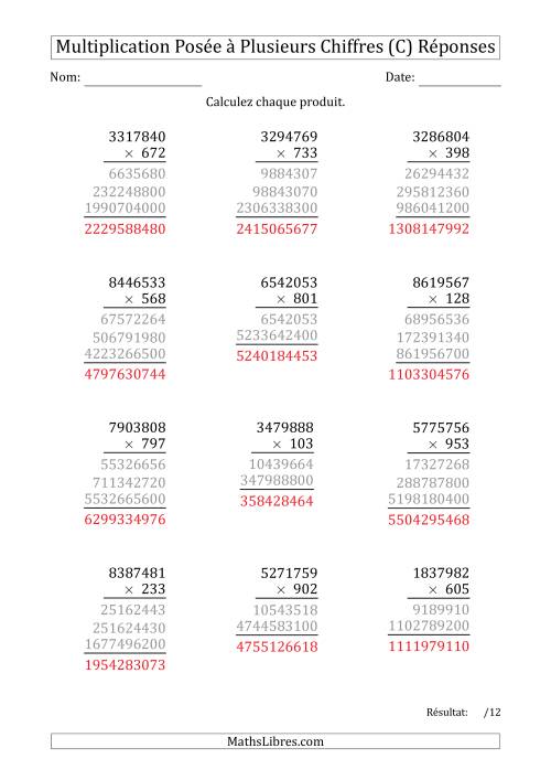 Multiplication d'un Nombre à 7 Chiffres par un Nombre à 3 Chiffres (C) page 2