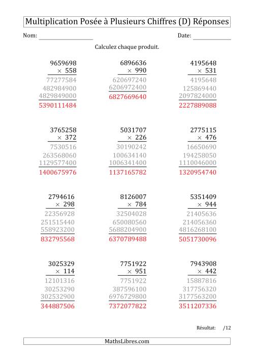 Multiplication d'un Nombre à 7 Chiffres par un Nombre à 3 Chiffres (D) page 2