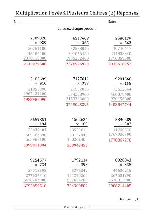 Multiplication d'un Nombre à 7 Chiffres par un Nombre à 3 Chiffres (E) page 2