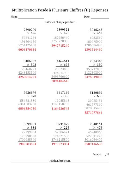 Multiplication d'un Nombre à 7 Chiffres par un Nombre à 3 Chiffres (H) page 2