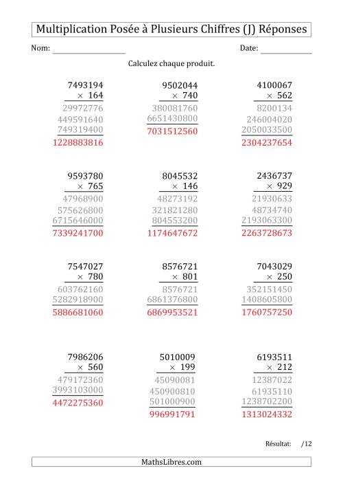Multiplication d'un Nombre à 7 Chiffres par un Nombre à 3 Chiffres (J) page 2