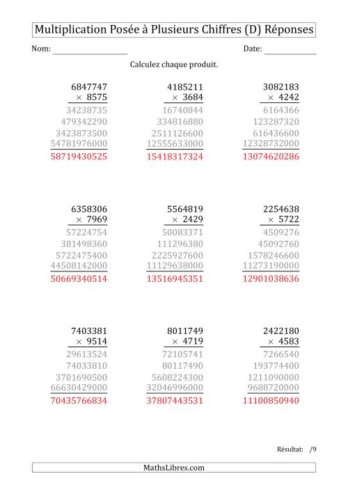 Multiplication d'un Nombre à 7 Chiffres par un Nombre à 4 Chiffres (D) page 2