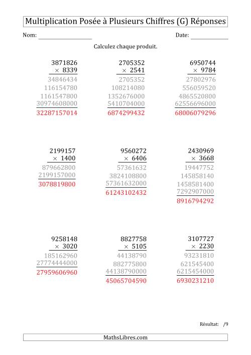 Multiplication d'un Nombre à 7 Chiffres par un Nombre à 4 Chiffres (G) page 2