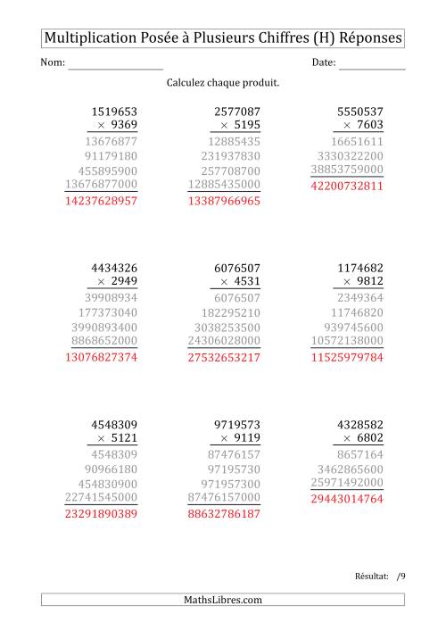 Multiplication d'un Nombre à 7 Chiffres par un Nombre à 4 Chiffres (H) page 2