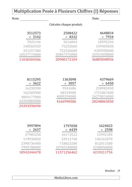 Multiplication d'un Nombre à 7 Chiffres par un Nombre à 4 Chiffres (I) page 2