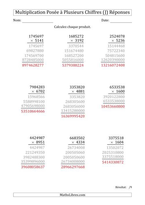 Multiplication d'un Nombre à 7 Chiffres par un Nombre à 4 Chiffres (J) page 2