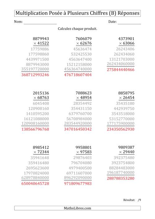 Multiplication d'un Nombre à 7 Chiffres par un Nombre à 5 Chiffres (B) page 2