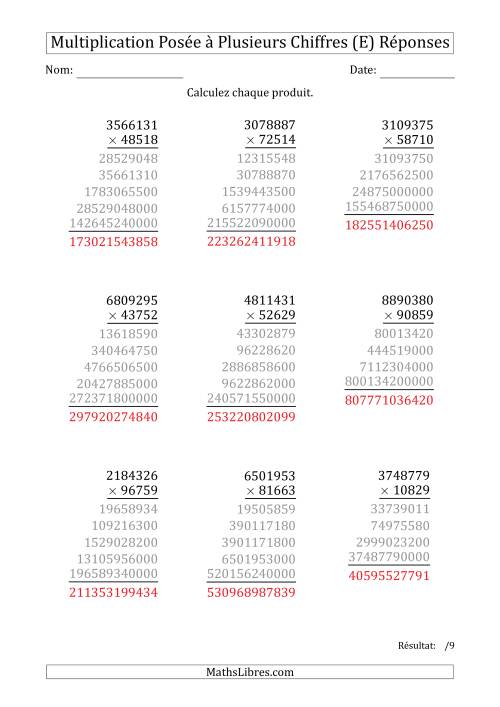 Multiplication d'un Nombre à 7 Chiffres par un Nombre à 5 Chiffres (E) page 2