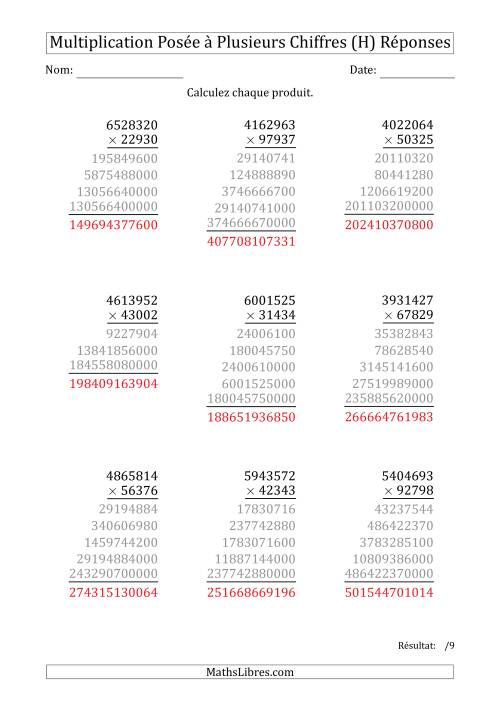 Multiplication d'un Nombre à 7 Chiffres par un Nombre à 5 Chiffres (H) page 2