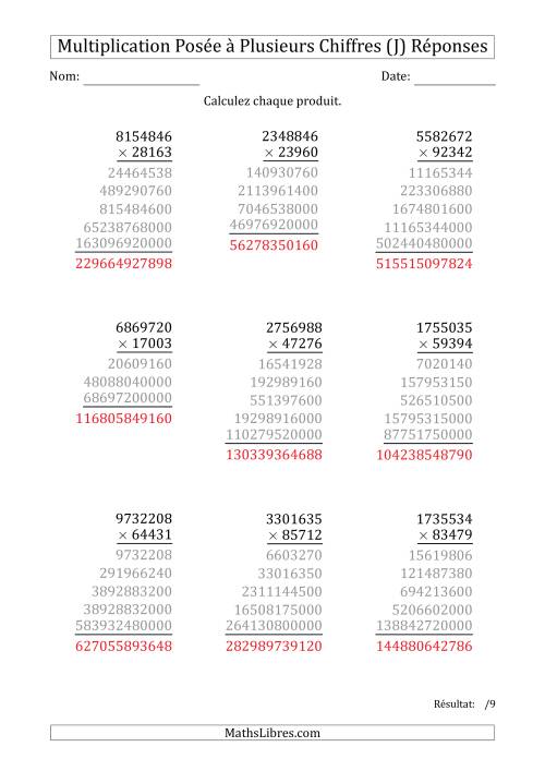 Multiplication d'un Nombre à 7 Chiffres par un Nombre à 5 Chiffres (J) page 2
