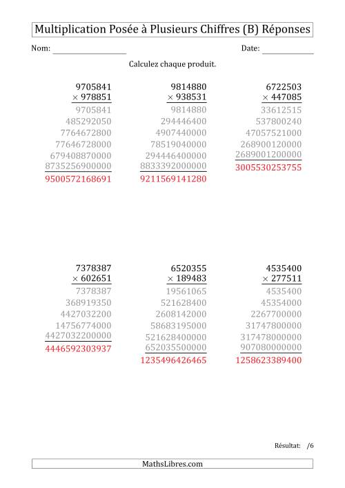 Multiplication d'un Nombre à 7 Chiffres par un Nombre à 6 Chiffres (B) page 2