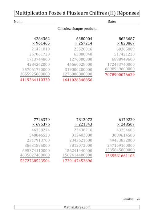 Multiplication d'un Nombre à 7 Chiffres par un Nombre à 6 Chiffres (H) page 2