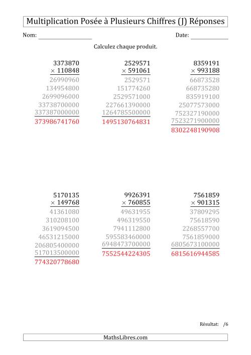 Multiplication d'un Nombre à 7 Chiffres par un Nombre à 6 Chiffres (J) page 2