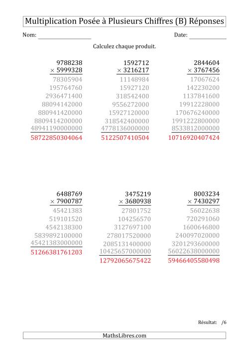 Multiplication d'un Nombre à 7 Chiffres par un Nombre à 7 Chiffres (B) page 2