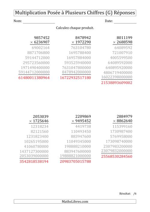 Multiplication d'un Nombre à 7 Chiffres par un Nombre à 7 Chiffres (G) page 2