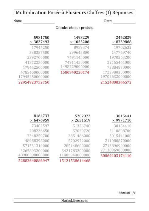 Multiplication d'un Nombre à 7 Chiffres par un Nombre à 7 Chiffres (I) page 2