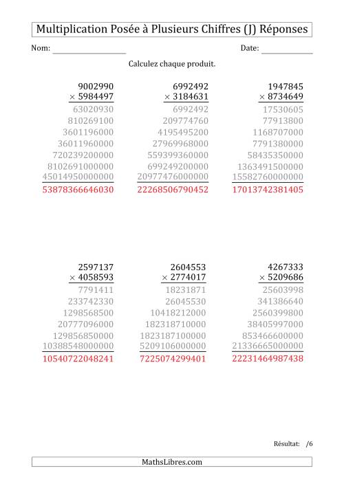 Multiplication d'un Nombre à 7 Chiffres par un Nombre à 7 Chiffres (J) page 2