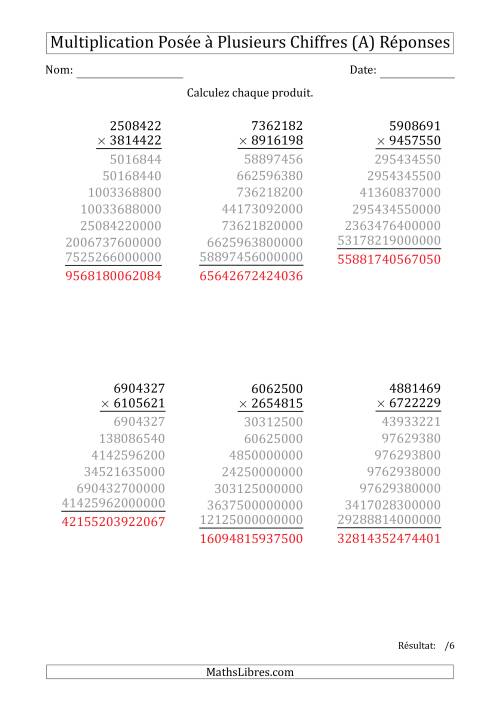 Multiplication d'un Nombre à 7 Chiffres par un Nombre à 7 Chiffres (Tout) page 2
