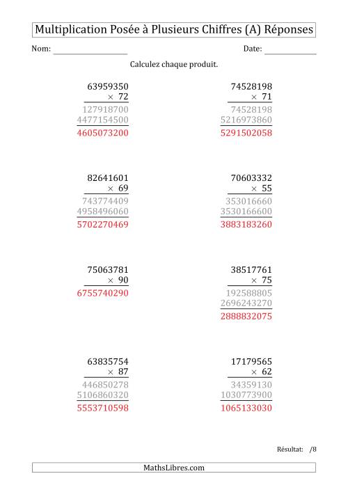 Multiplication d'un Nombre à 8 Chiffres par un Nombre à 2 Chiffres (A) page 2