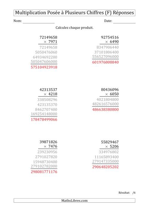 Multiplication d'un Nombre à 8 Chiffres par un Nombre à 4 Chiffres (F) page 2