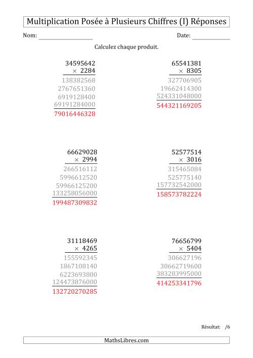 Multiplication d'un Nombre à 8 Chiffres par un Nombre à 4 Chiffres (I) page 2