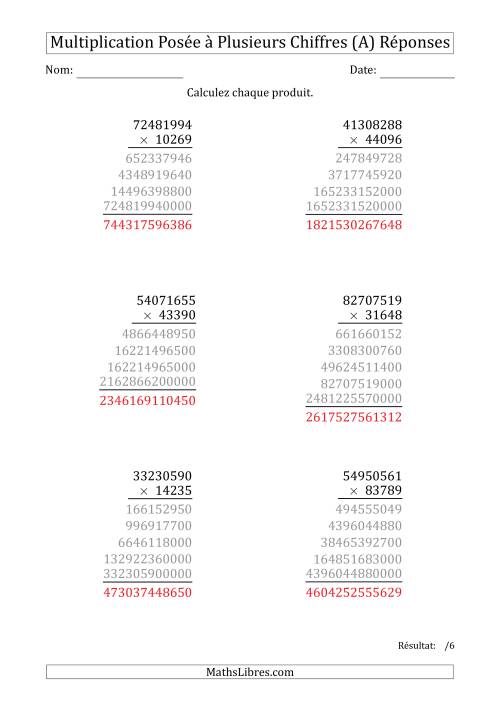 Multiplication d'un Nombre à 8 Chiffres par un Nombre à 5 Chiffres (A) page 2