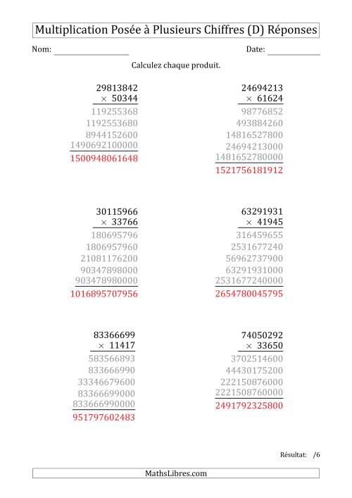 Multiplication d'un Nombre à 8 Chiffres par un Nombre à 5 Chiffres (D) page 2