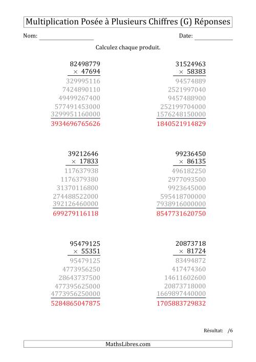 Multiplication d'un Nombre à 8 Chiffres par un Nombre à 5 Chiffres (G) page 2