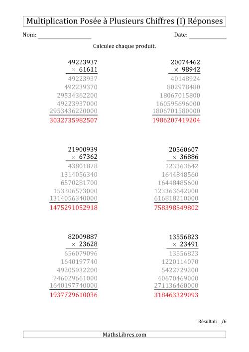 Multiplication d'un Nombre à 8 Chiffres par un Nombre à 5 Chiffres (I) page 2