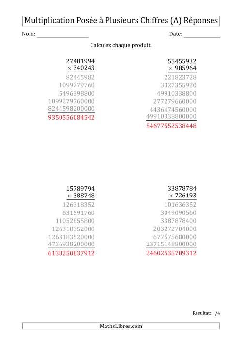 Multiplication d'un Nombre à 8 Chiffres par un Nombre à 6 Chiffres (A) page 2