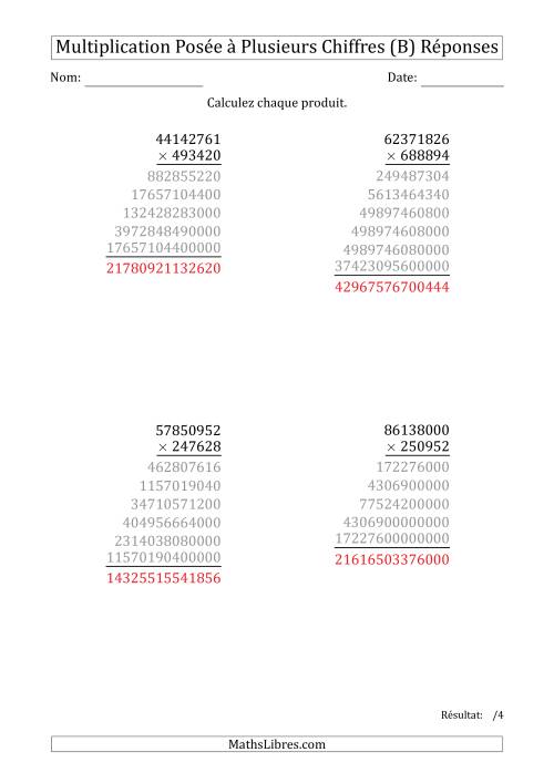 Multiplication d'un Nombre à 8 Chiffres par un Nombre à 6 Chiffres (B) page 2